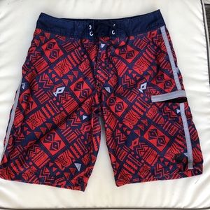 Men’s Island Print Swim Trunks | Board shorts